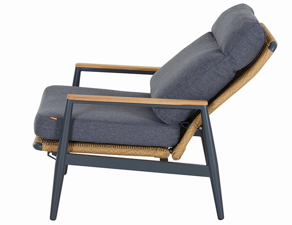 LOUNGEGARNITUR Teakholz Aluminium  - Anthrazit/Grau, Basics, Holz/Metall - Siena Garden