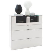 HIGHBOARD Weiß  121,9/121,5/45,2 cm  - Schwarz/Weiß, Design, Glas/Keramik (121,9/121,5/45,2cm) - Dieter Knoll