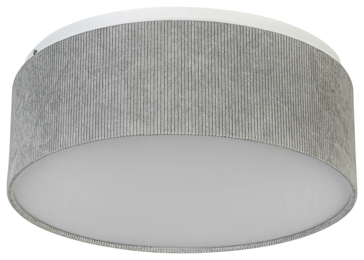 DECKENLEUCHTE 40/15 cm  - Hellgrau, Trend, Kunststoff/Textil (40/15cm) - Novel