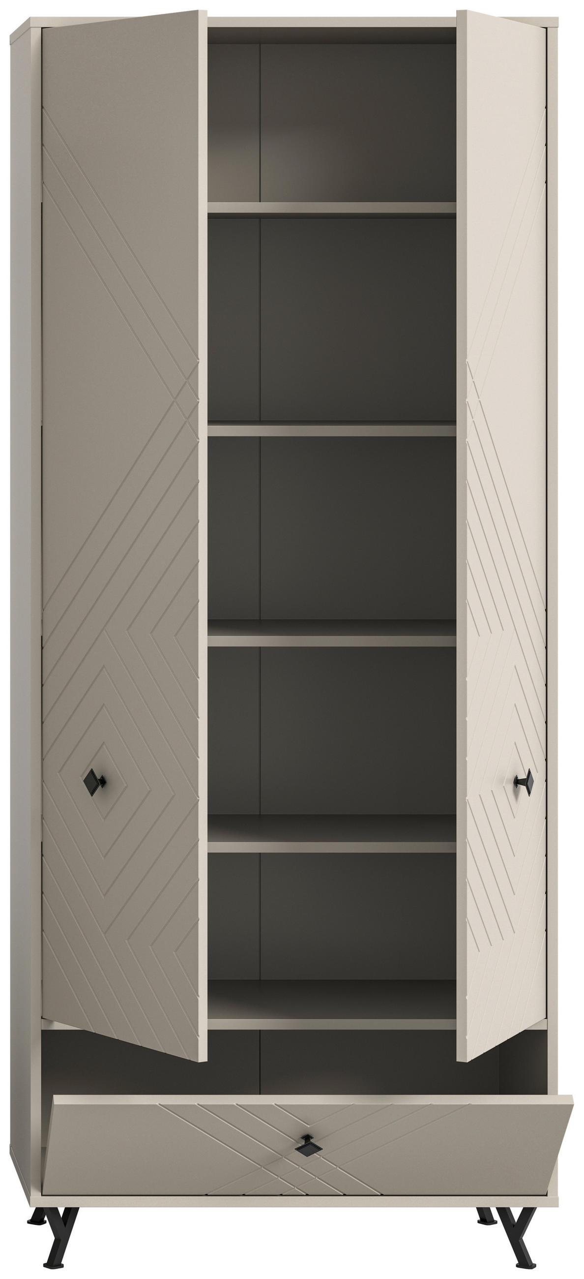 GARDEROBNA OMARA  - Design, kovina/leseni material (80/195/35cm) - MID.YOU