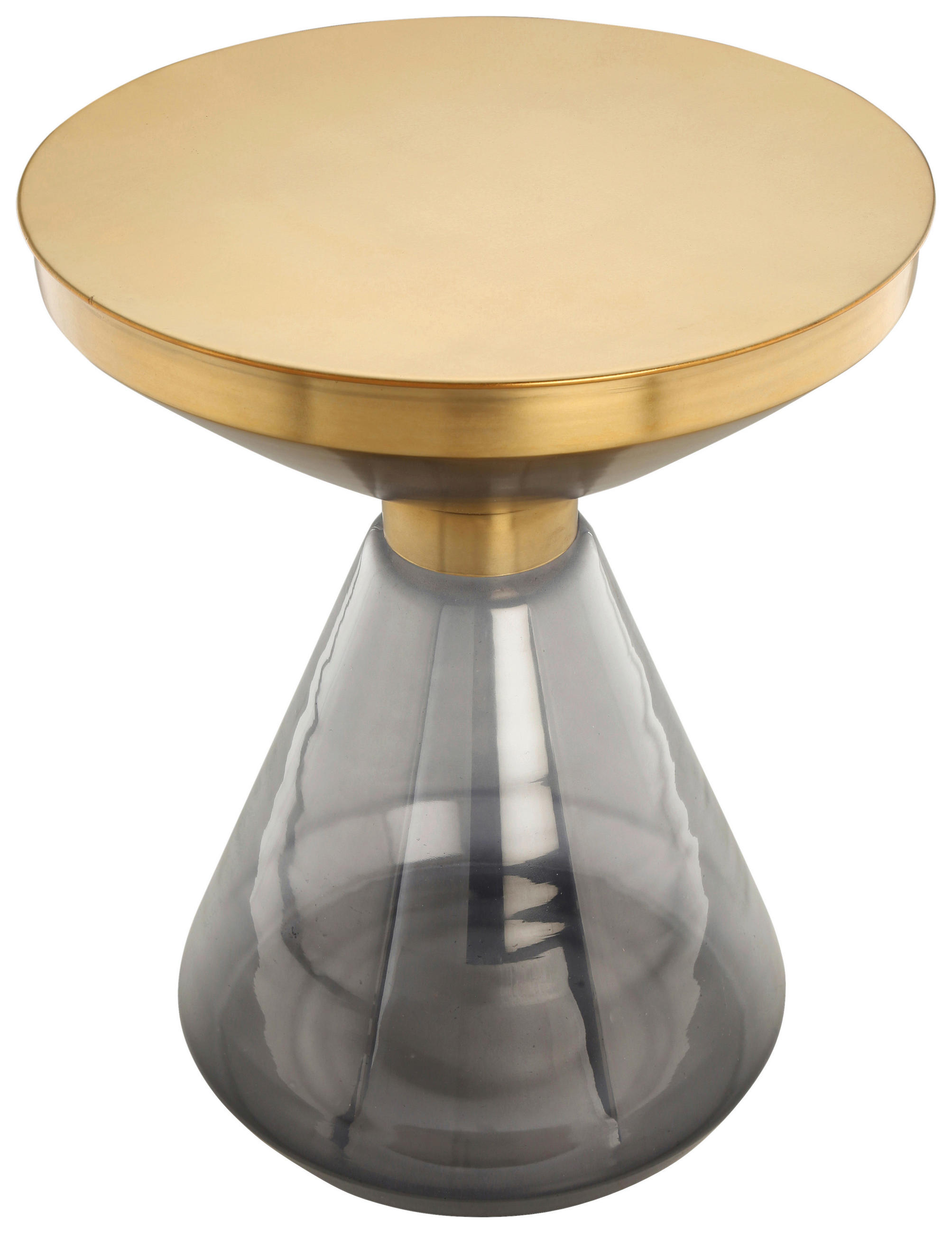BEISTELLTISCH in Metall, Glas  - Goldfarben/Grau, Design, Glas/Metall (41,5/53cm) - Kayoom