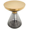 BEISTELLTISCH in Metall, Glas  - Goldfarben/Grau, Design, Glas/Metall (41,5/53cm) - Kayoom