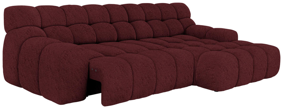 ECKSOFA in Webstoff Bordeaux  - Bordeaux/Schwarz, Modern, Kunststoff/Textil (297/180cm) - Welnova