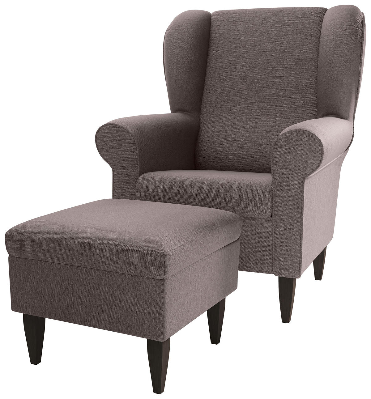 SESSELSET Struktur Braun  - Wengefarben/Braun, Konventionell, Holz/Textil (80/102/86cm) - Livetastic