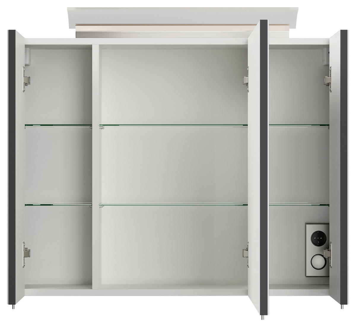 SPIEGELSCHRANK 80/62/17 cm  - Graphitfarben, MODERN, Glas/Holzwerkstoff (80/62/17cm) - MID.YOU