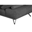 ECKSOFA Dunkelgrau Flachgewebe Rückenkissen, Rücken echt  - Dunkelgrau/Schwarz, KONVENTIONELL, Textil/Metall (240/310cm) - Carryhome