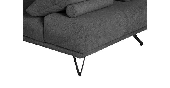 ECKSOFA Dunkelgrau Flachgewebe Rückenkissen, Rücken echt  - Dunkelgrau/Schwarz, KONVENTIONELL, Textil/Metall (240/310cm) - Carryhome