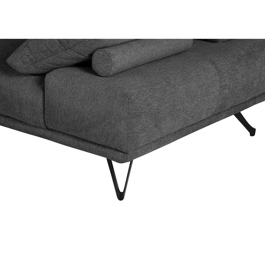 Thumbnail - Carryhome Ecksofa, Dunkelgrau, Textil, 3-4-Sitzer, Füllung: Schaumstoff, Ottomane links, L-Form, 310x240 cm, seitenverke...