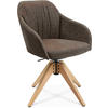 ARMLEHNSTUHL  in Velours  - Eichefarben/Braun, Design, Holz/Textil (58/82,5-85,2/60cm) - Johann Jakob