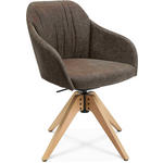 ARMLEHNSTUHL  in Velours  - Eichefarben/Braun, Design, Holz/Textil (58/82,5-85,2/60cm) - Johann Jakob