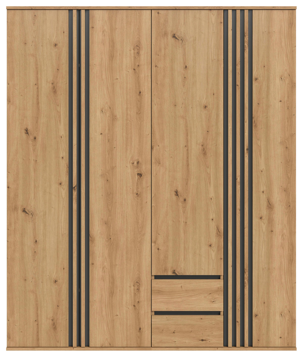 DREHTÜRENSCHRANK  in Anthrazit, Eiche Artisan  - Anthrazit/Eiche Artisan, ROMANTIK / LANDHAUS, Holzwerkstoff (160/190/56cm) - Livetastic