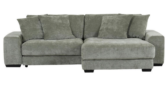 ECKSOFA in Flachgewebe Olivgrün  280/190 cm  - Schwarz/Olivgrün, KONVENTIONELL, Holz/Textil (280/190cm) - Carryhome