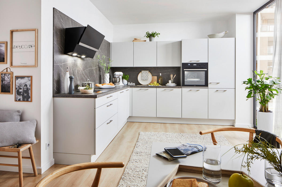 EINBAUKÜCHE   - Grau, Design, Holzwerkstoff - Novel