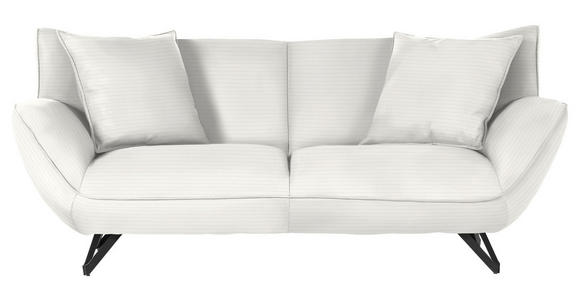 3-SITZER-SOFA in Feincord Creme  - Creme/Schwarz, Design, Textil/Metall (203/90/95cm) - Carryhome