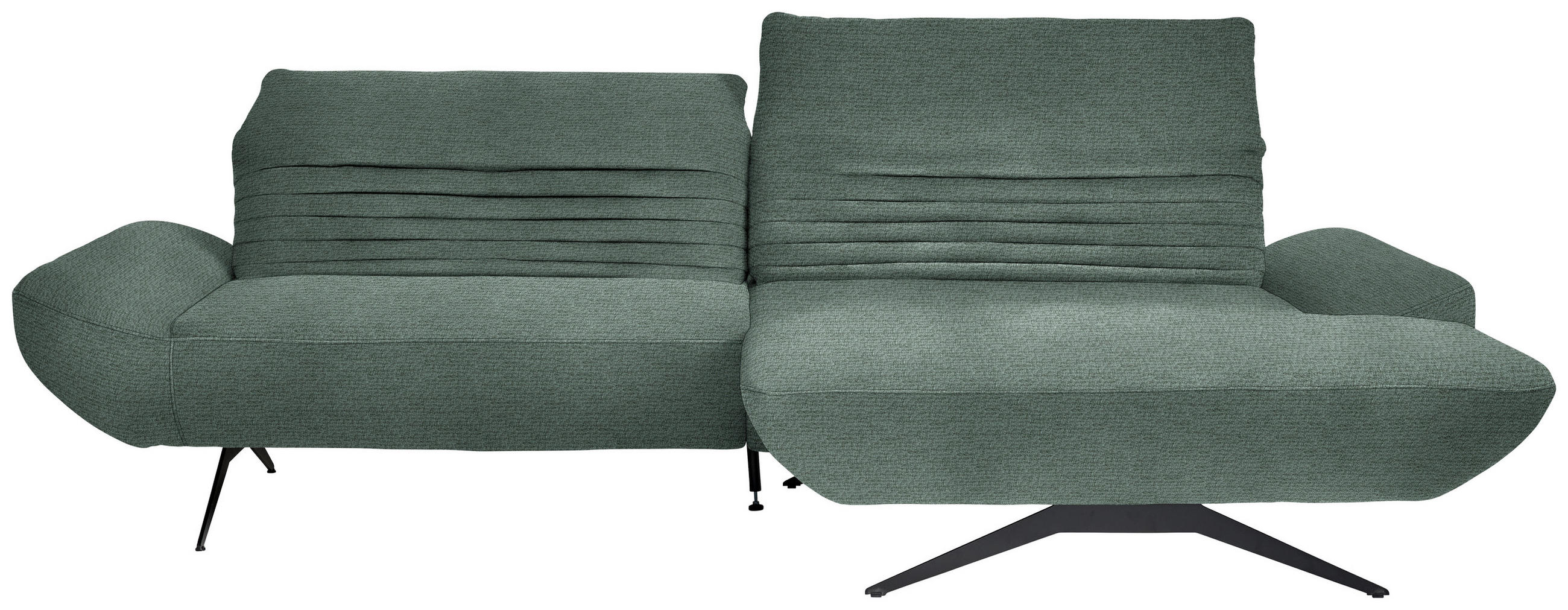 ECKSOFA in Chenille Blaugrau  - Blaugrau/Schwarz, Design, Textil/Metall (280/170-195cm) - Dieter Knoll