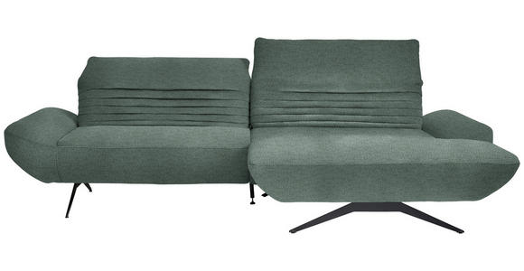 ECKSOFA  in Chenille Blaugrau  280/170-195 cm  - Blaugrau/Schwarz, Design, Textil/Metall (280/170-195cm) - Dieter Knoll
