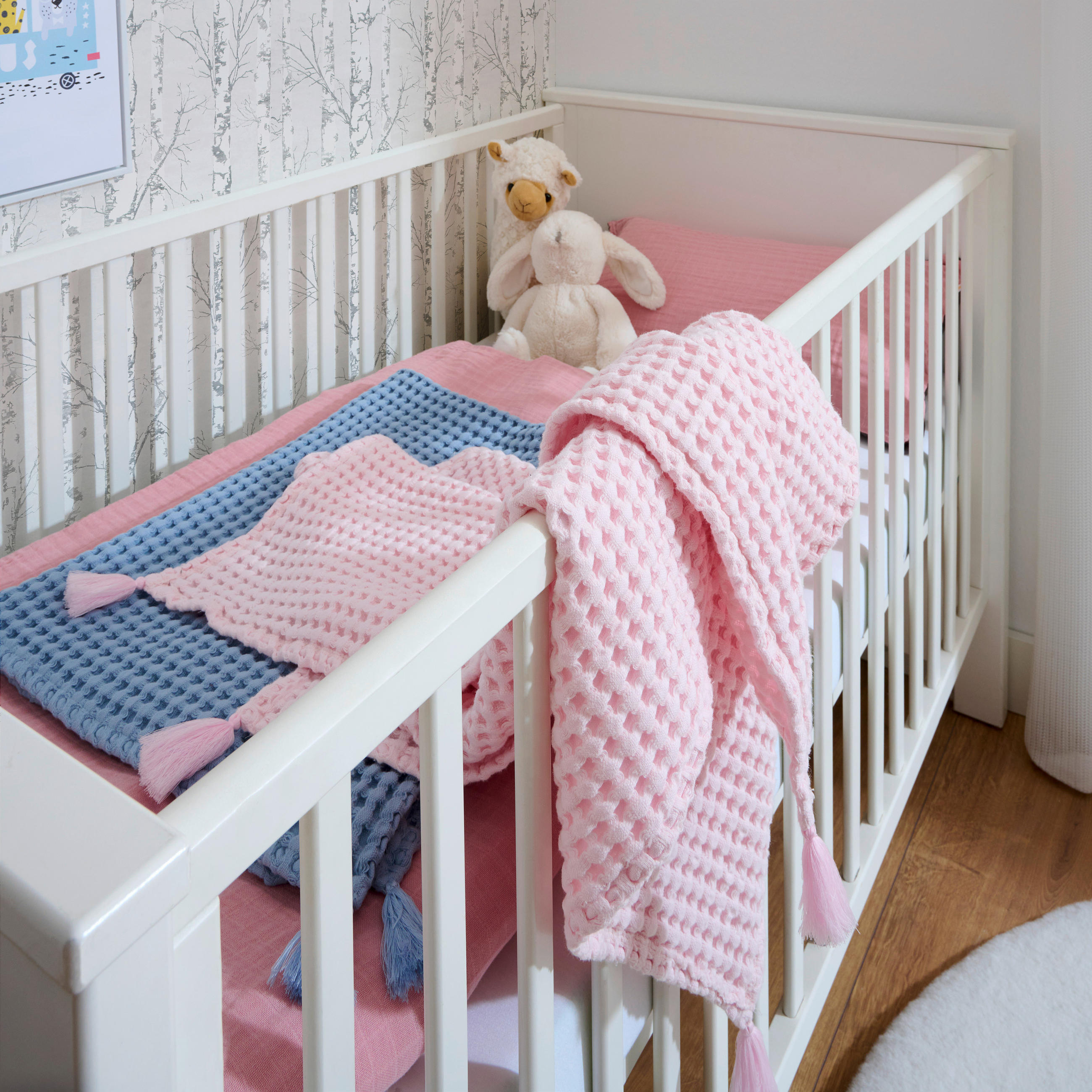 SCHMUSEDECKE Waffel  80/100 cm  - Rosa, Trend, Textil (80/100cm) - Patinio