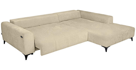 ECKSOFA  in Chenille Beige  279/222 cm  - Beige/Schwarz, KONVENTIONELL, Kunststoff/Textil (279/222cm) - Hom`in