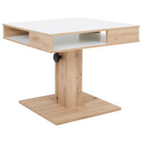 COUCHTISCH in Holzwerkstoff  - Wildeiche/Weiß, Basics, Holzwerkstoff (65/52-77/65cm) - P & B