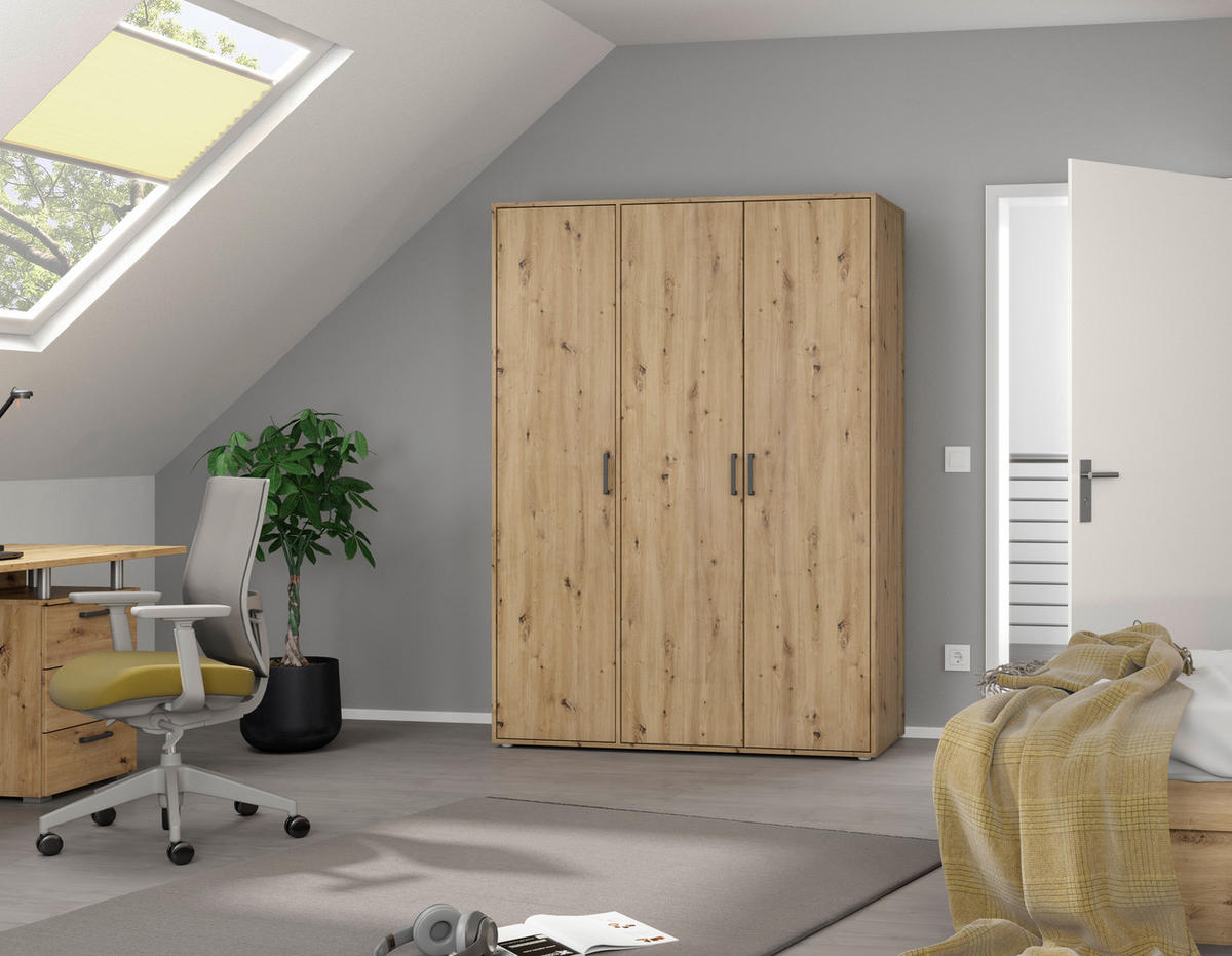 DREHTÜRENSCHRANK in Eiche Artisan  - Eiche Artisan, Modern, Holzwerkstoff/Kunststoff (140/194/53cm) - Rauch Möbel