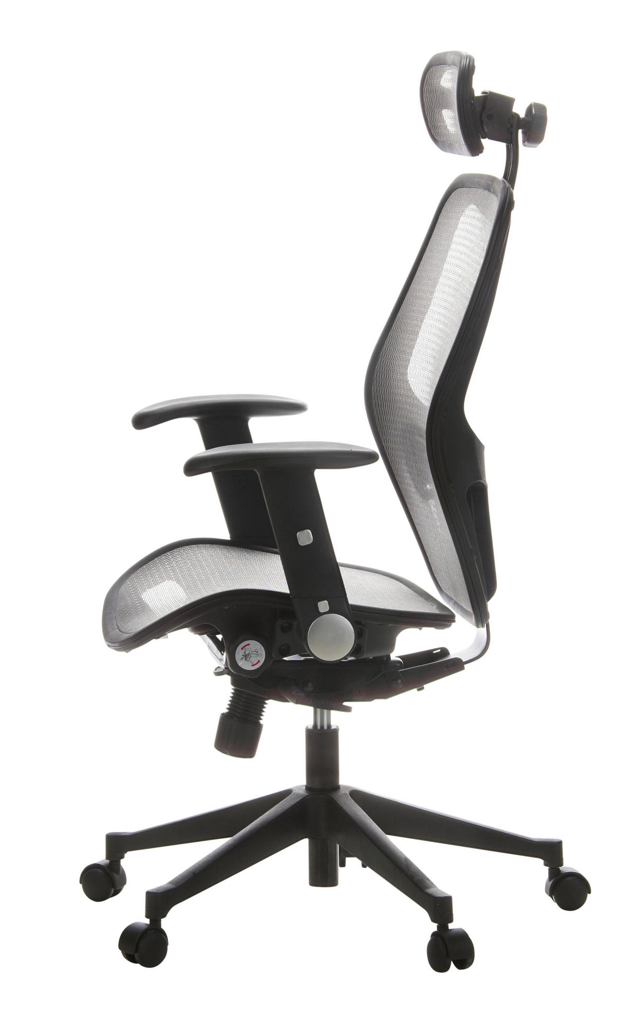 DREHSTUHL Netzbespannung Grau, Schwarz  - Schwarz/Grau, Basics, Kunststoff/Textil (59/117/48cm) - MID.YOU