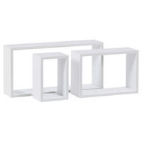SADA NÁSTĚNNÝCH POLIC, bílá, 27/15/17 cm - bílá, Basics, kompozitní dřevo (27/15/17cm) - Carryhome