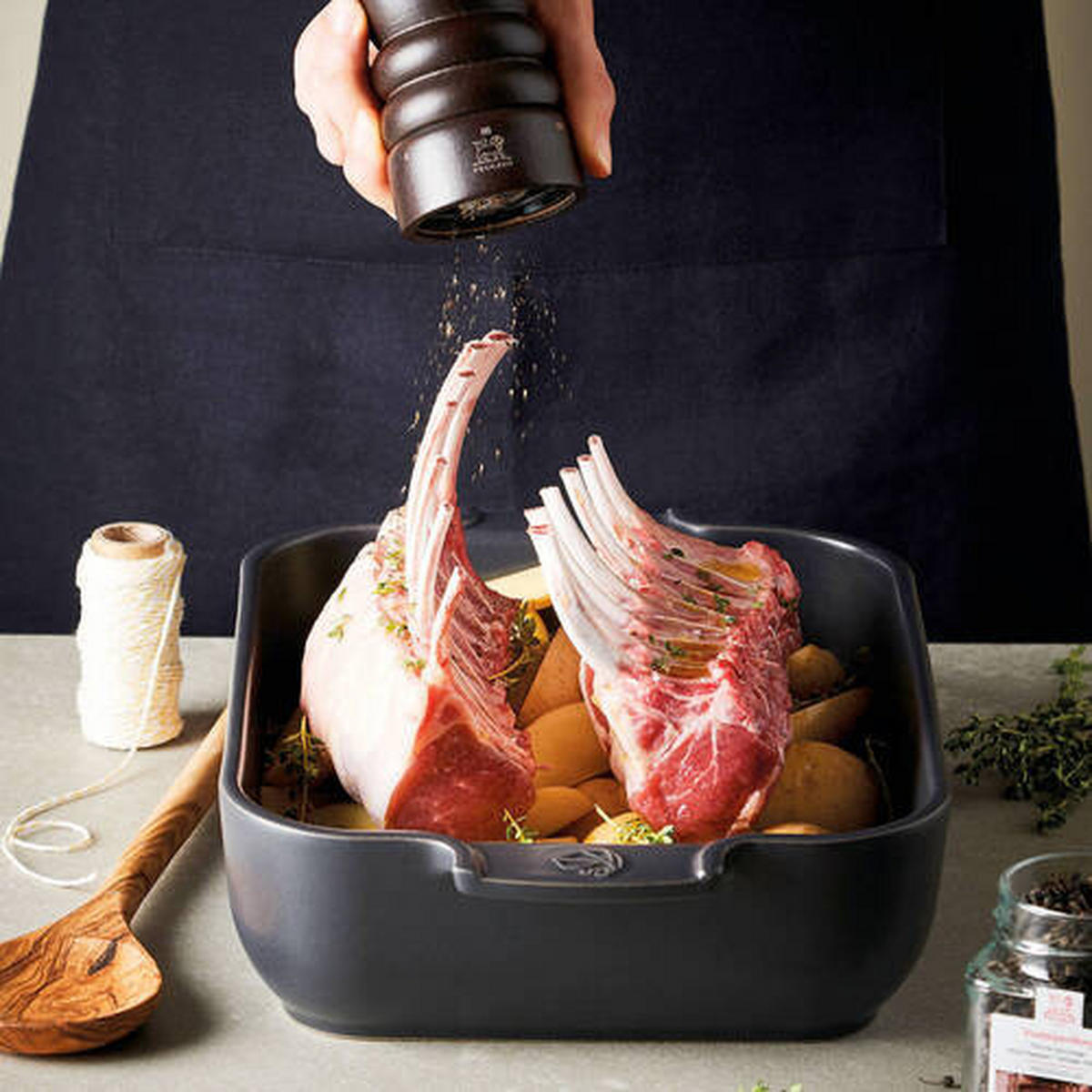 PEKAČ  appolia slate     26/20/6,5 cm - črna, Basics, keramika (26/20/6,5cm) - Peugeot