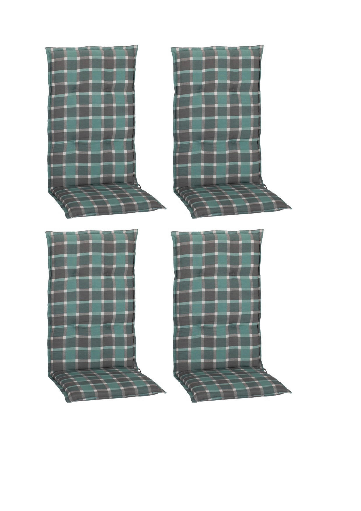 SESSELAUFLAGE in Grau, Türkis Karo  - Türkis/Grau, Basics, Textil (118/50/6cm) - Gardenson