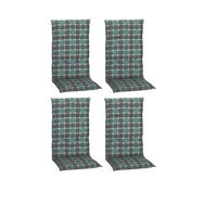 SESSELAUFLAGE in Grau, Türkis Karo  - Türkis/Grau, Basics, Textil (118/50/6cm) - Gardenson