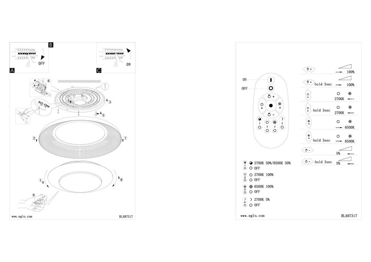 LED-DECKENLEUCHTE 24,5 W  49,5/9 cm    - Transparent/Goldfarben, Design, Kunststoff/Metall (49,5/9cm) - Eglo
