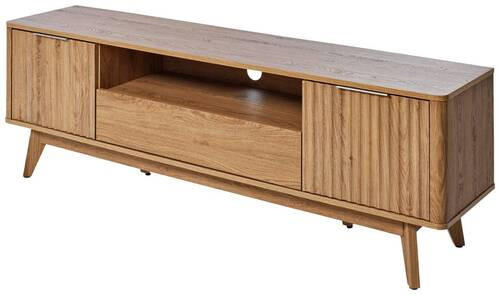 LOWBOARD  in 169,50/54,5/40 cm  - Eichefarben/Silberfarben, MODERN, Holzwerkstoff/Metall (169,50/54,5/40cm) - Livetastic