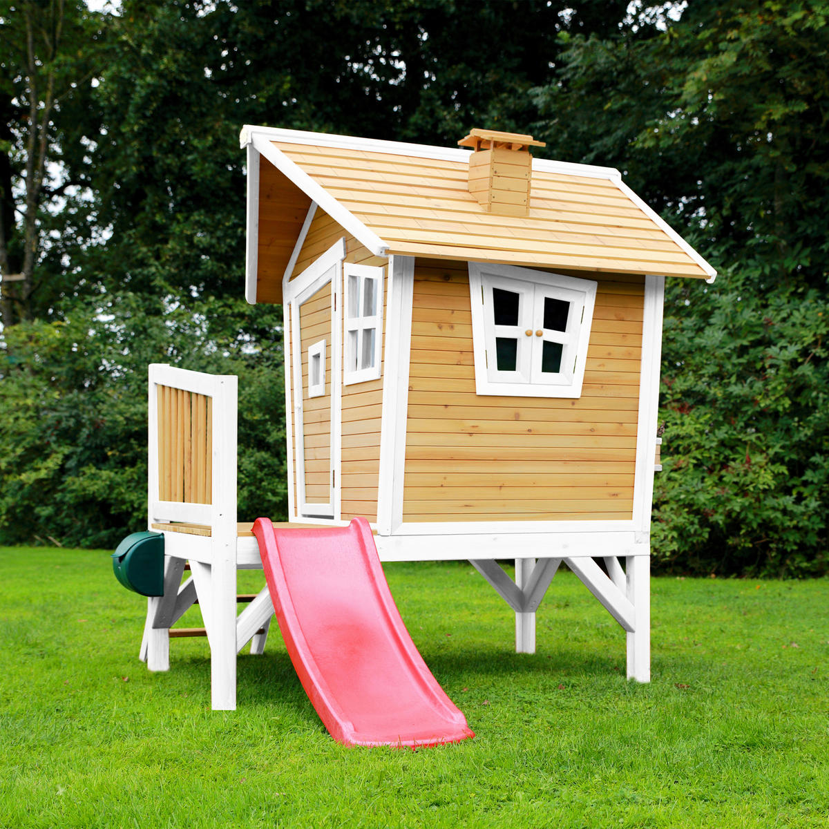 SPIELHAUS 264/203/177 cm  - Rot/Braun, KONVENTIONELL, Holz/Kunststoff (264/203/177cm) - Ambia Garden