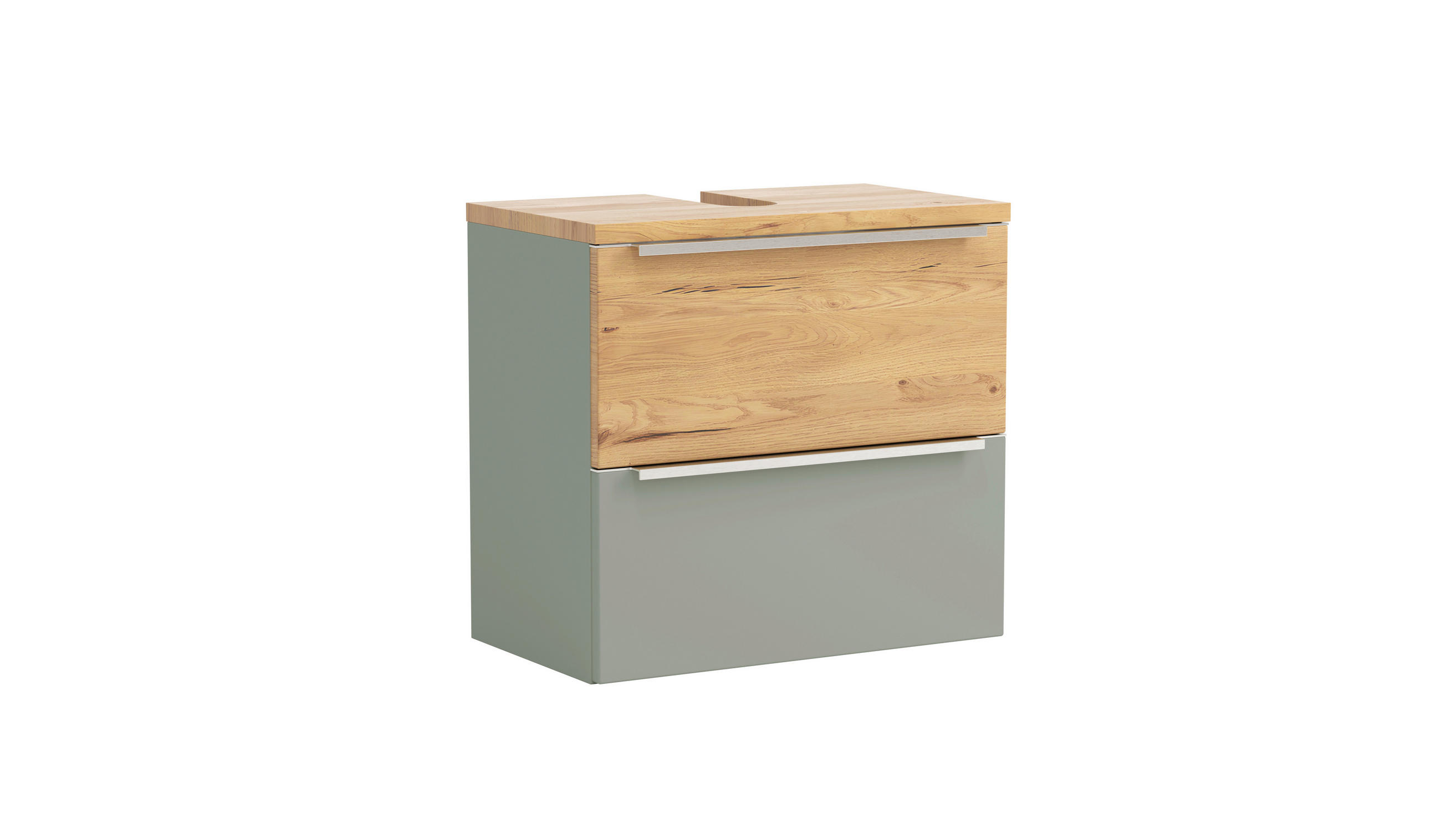 WASCHBECKENUNTERSCHRANK 60/54/35 cm  - Schilfgrün/Wildeiche, Trend, Holzwerkstoff/Metall (60/54/35cm) - Held