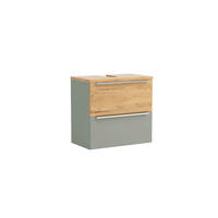 WASCHBECKENUNTERSCHRANK 60/54/35 cm  - Schilfgrün/Wildeiche, Trend, Holzwerkstoff/Metall (60/54/35cm) - Held
