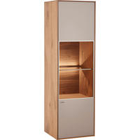 HÄNGEVITRINE in vollmassiv Kerneiche Eichefarben, Fango  - Fango/Eichefarben, Design, Glas/Holz (41/137/39cm) - Valnatura
