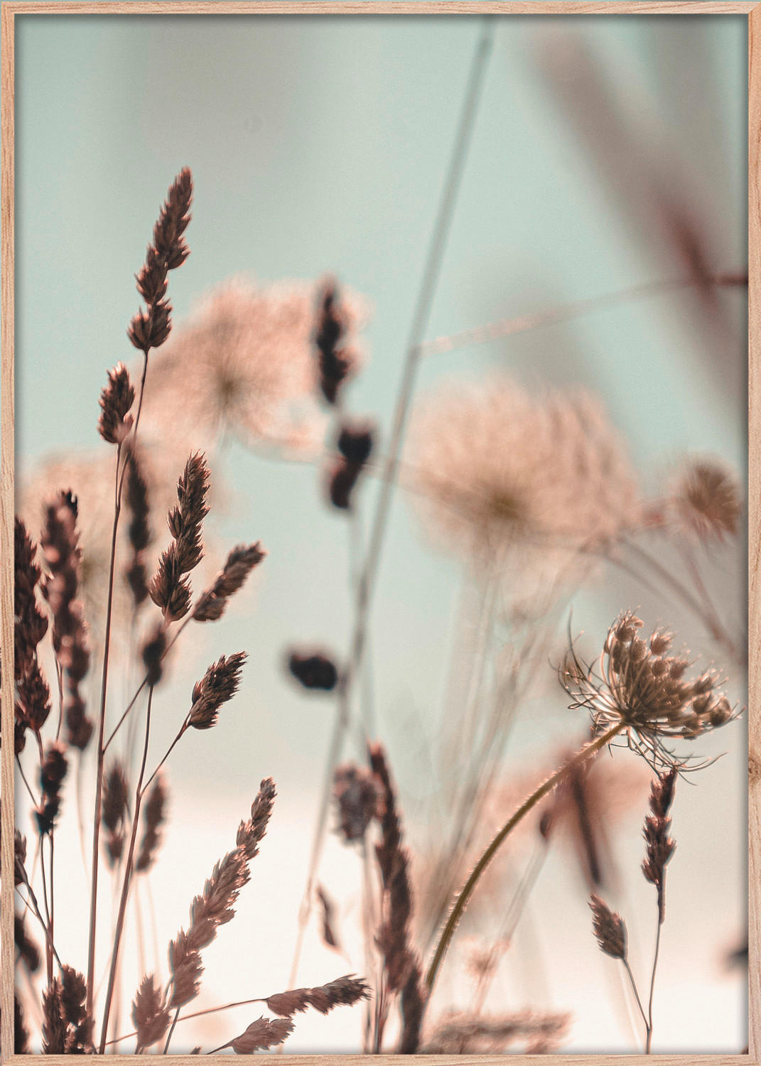 KUNSTDRUCK Landschaft & Natur  - Blau/Eichefarben, Natur, Papier/Holzwerkstoff (50cm) - Monee