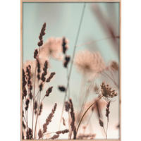 KUNSTDRUCK Landschaft & Natur  - Blau/Eichefarben, Natur, Papier/Holzwerkstoff (50cm) - Monee