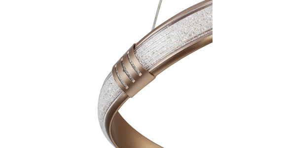 LED-HÄNGELEUCHTE Porec 71/27/150 cm  - Transparent/Cappuccino, Design, Kunststoff/Metall (71/27/150cm) - Novel