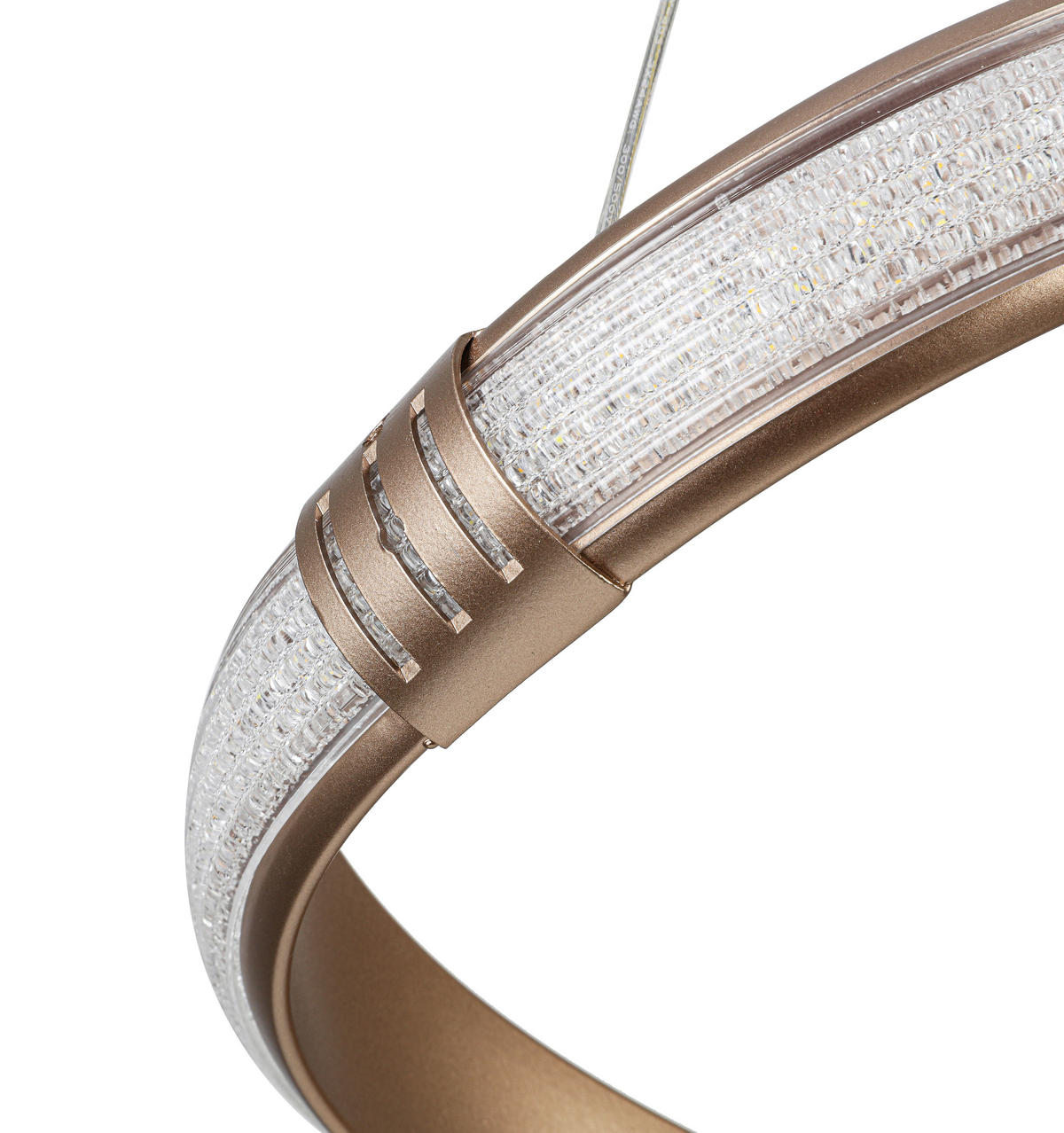 LED-HÄNGELEUCHTE Porec 71/27/150 cm  - Transparent/Cappuccino, Design, Kunststoff/Metall (71/27/150cm) - Novel