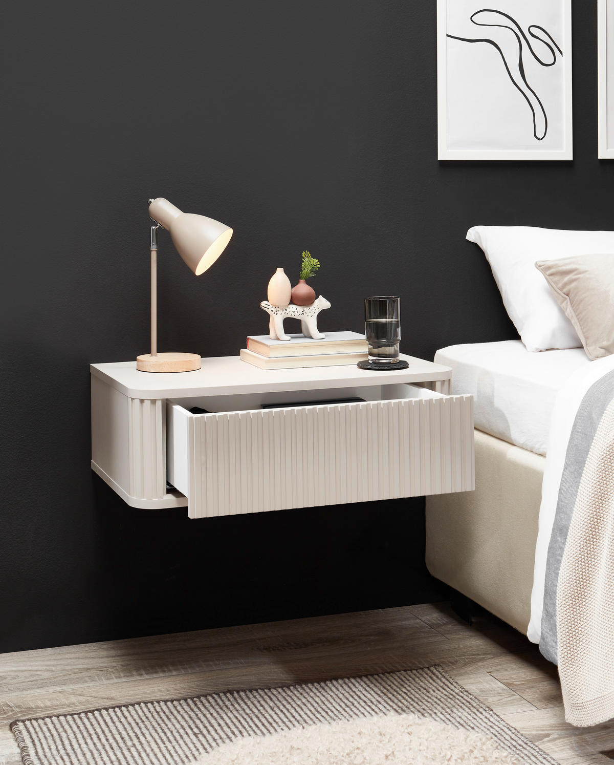 NACHTSCHRANK 63/21/38 cm  - Kaschmir, KONVENTIONELL, Holzwerkstoff (63/21/38cm) - Chameo