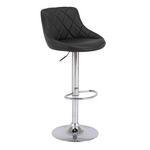 BARHOCKER in Metall, Textil Schwarz, Chromfarben  - Chromfarben/Schwarz, Design, Textil/Metall (47,5/82-103/52cm) - Carryhome