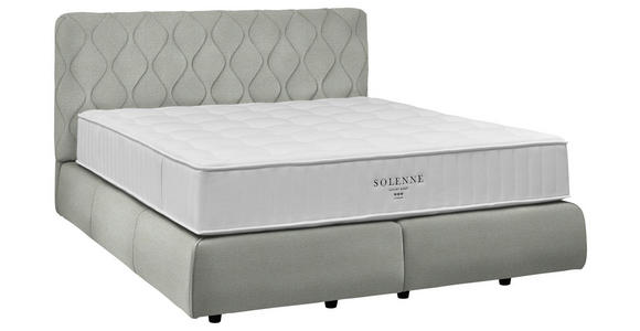 BOXSPRINGBETT 200/200 cm  in Hellgrau  - Hellgrau/Schwarz, Design, Kunststoff/Textil (200/200cm) - Johann Jakob