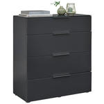 KOMMODE  in 90/101/40,5 cm  - Anthrazit/Alufarben, Design, Glas/Holzwerkstoff (90/101/40,5cm) - Voleo