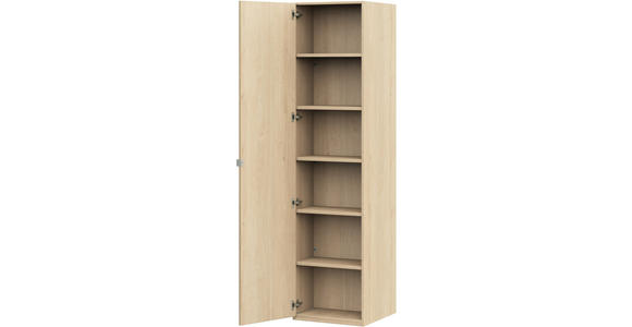 KLEIDERSCHRANK 1-türig Eichefarben  - Edelstahlfarben/Eichefarben, Design, Glas/Holzwerkstoff (51,3/213,6/59,3cm) - Cantus