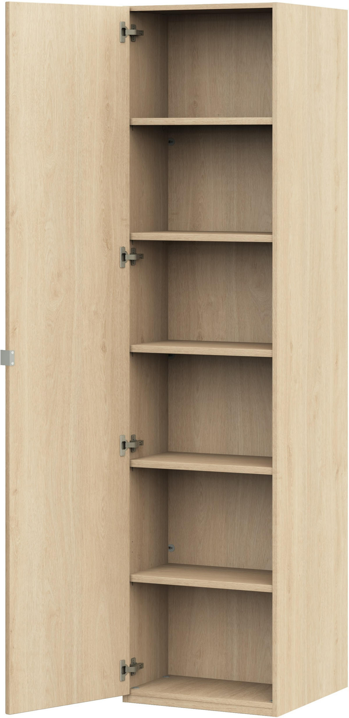 KLEIDERSCHRANK in Eichefarben  - Edelstahlfarben/Eichefarben, Design, Glas/Holzwerkstoff (51,3/213,6/59,3cm) - Cantus