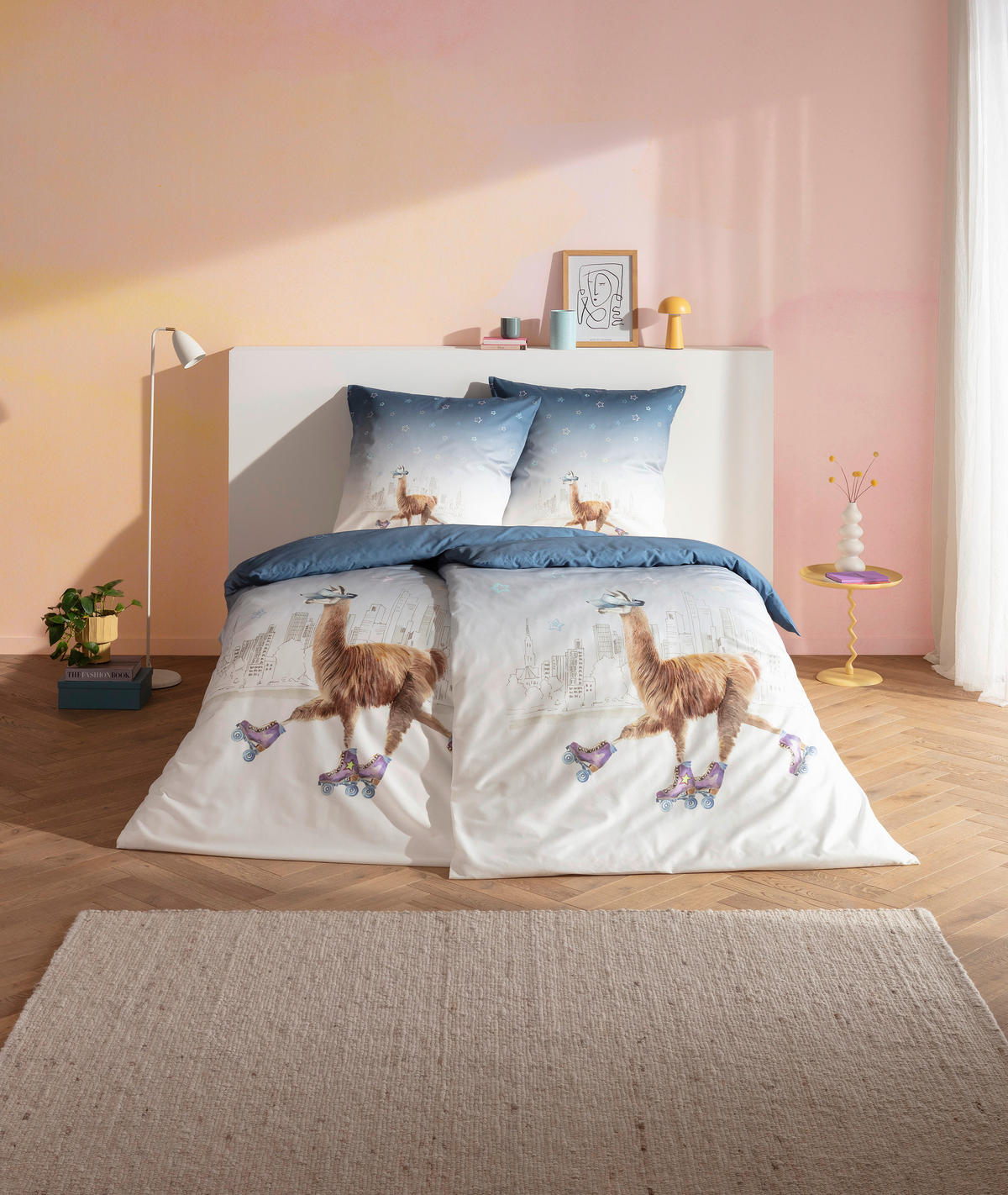 BETTWÄSCHE Impulse Makosatin 155/220 cm  - Blau, Design, Textil (155/220cm) - Estella