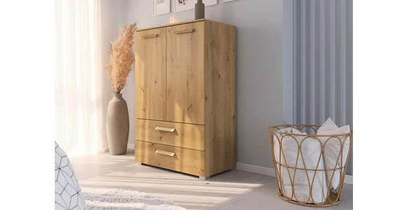 HIGHBOARD  in 80/119/42 cm  - Eichefarben/Silberfarben, Design, Holzwerkstoff/Kunststoff (80/119/42cm) - Novel