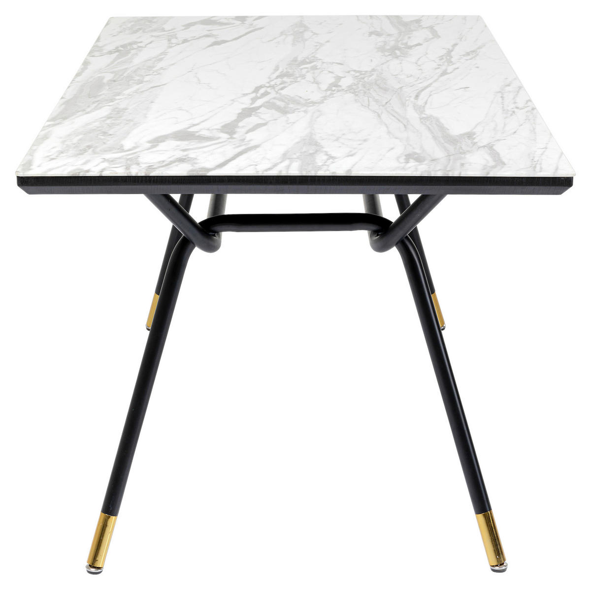 ESSTISCH in Metall, Glas, Holzwerkstoff 160/90/75 cm  - Messingfarben/Schwarz, LIFESTYLE, Glas/Holzwerkstoff (160/90/75cm) - Kare-Design
