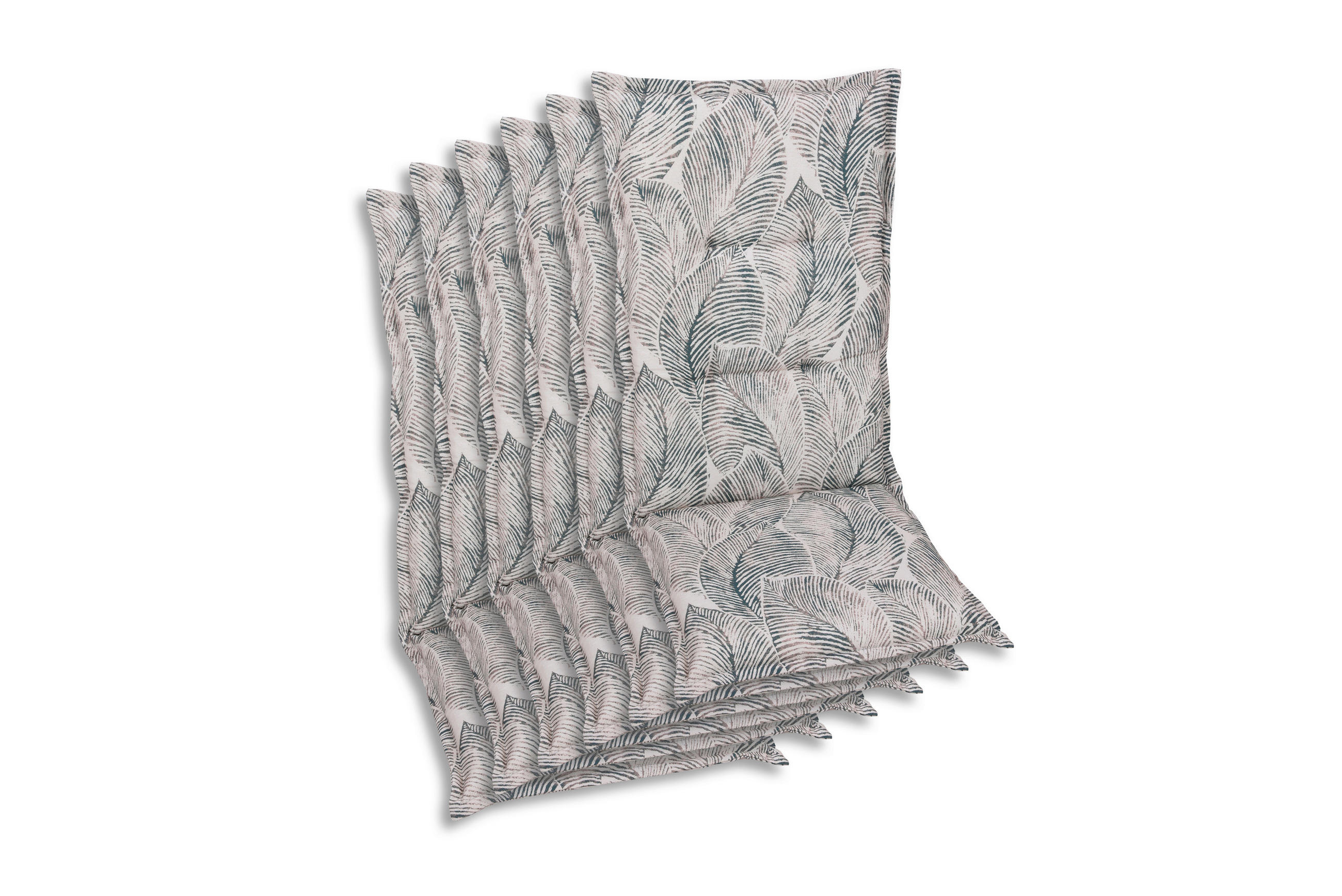 SESSELAUFLAGENSET in Grau, Beige Blätter  - Beige/Grau, Basics, Textil (50/7/108cm)