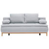 BOXSPRINGSOFA Webstoff Hellgrau  - Eichefarben/Beige, Design, Holz/Textil (202/93/100cm) - Carryhome